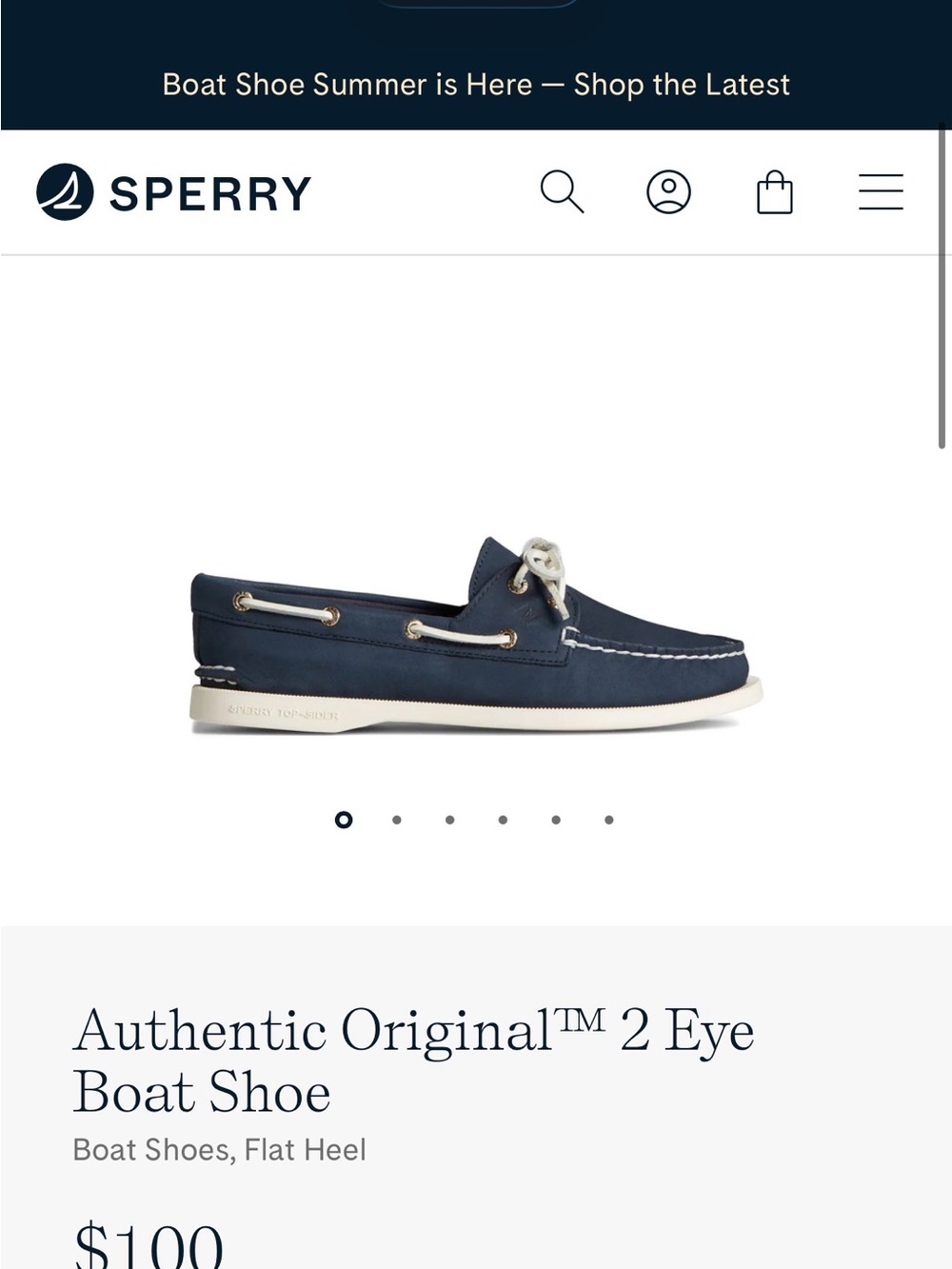 Men's Navy Leather Sperry Topsider Boat Shoes with Contrast Laces - Picture 6 of 6